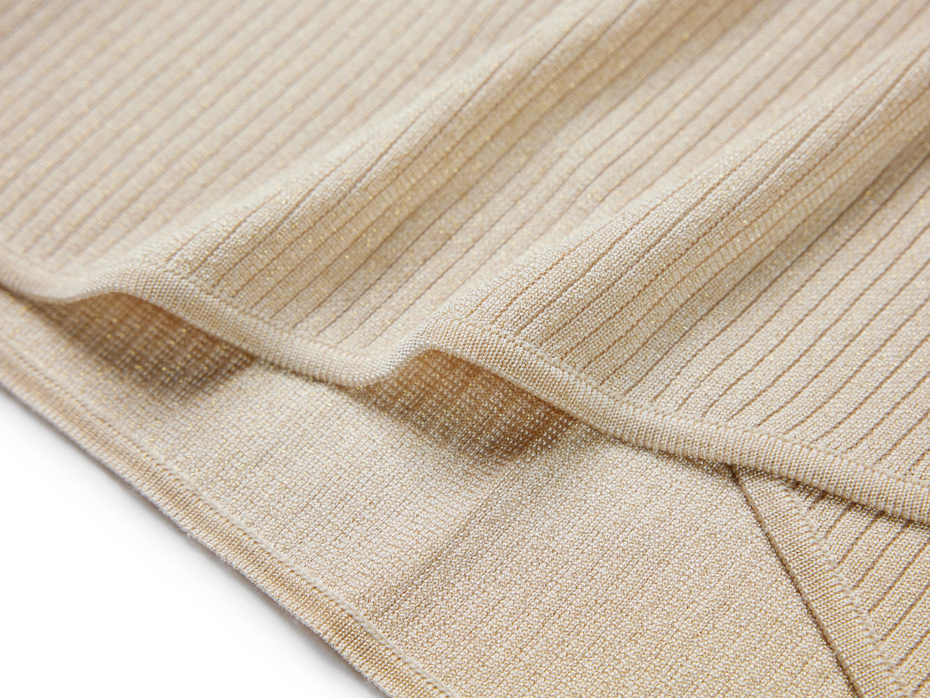 EP YAYING Beige Knit Short Sleeve Top