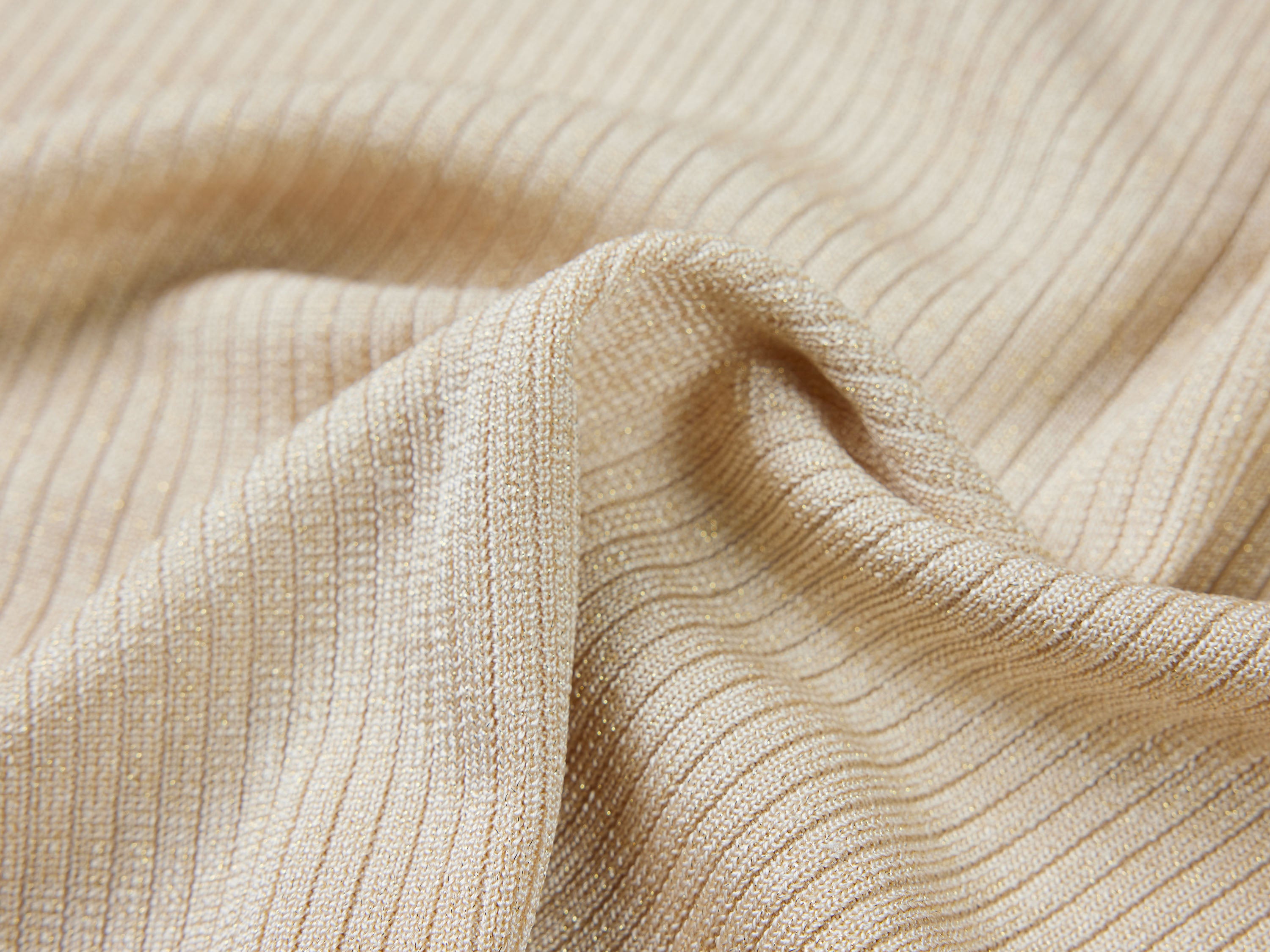 EP YAYING Beige Knit Short Sleeve Top