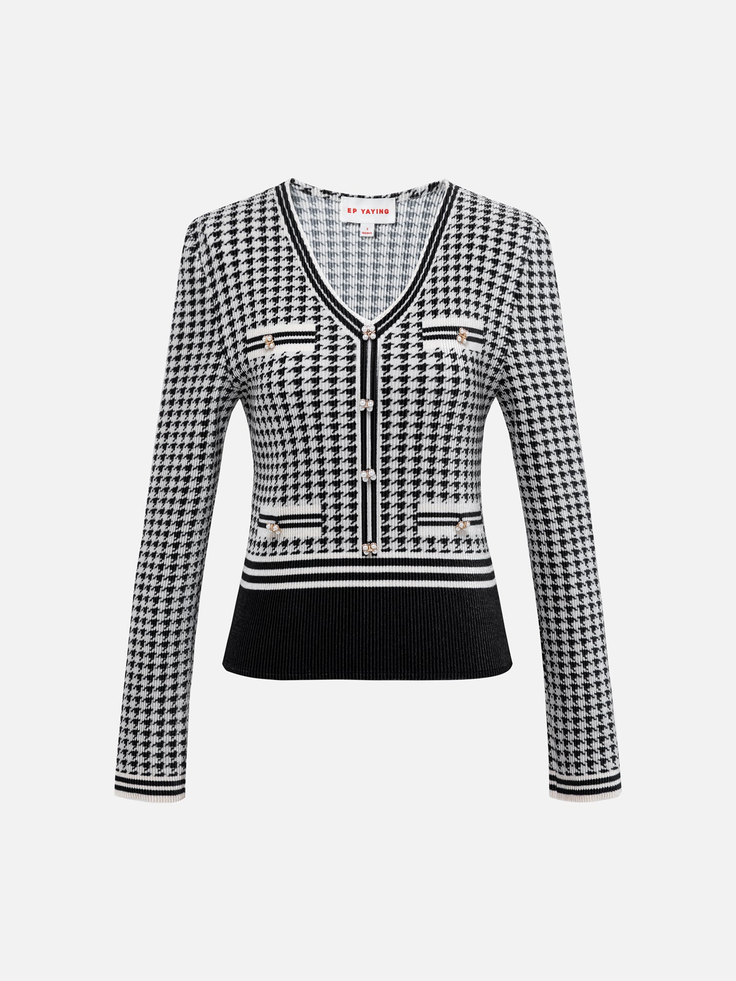 EP YAYING Printed Pleated Slim Shirt