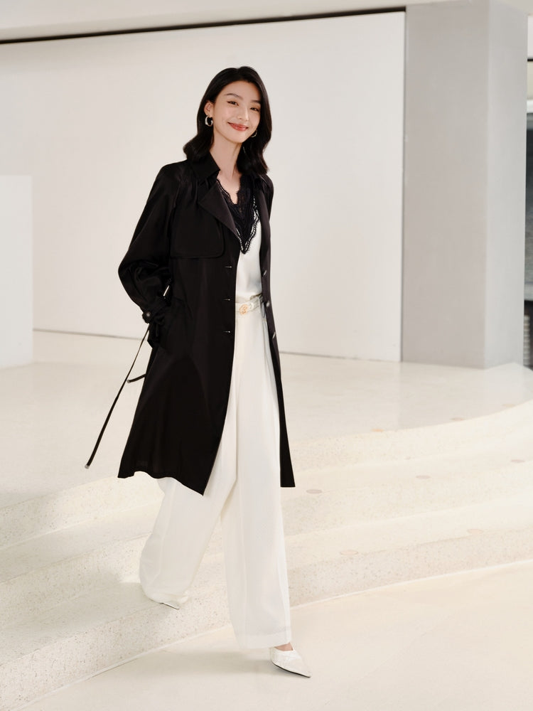 YAYING Triacetate Long Trench Coat EPIAT7307AH