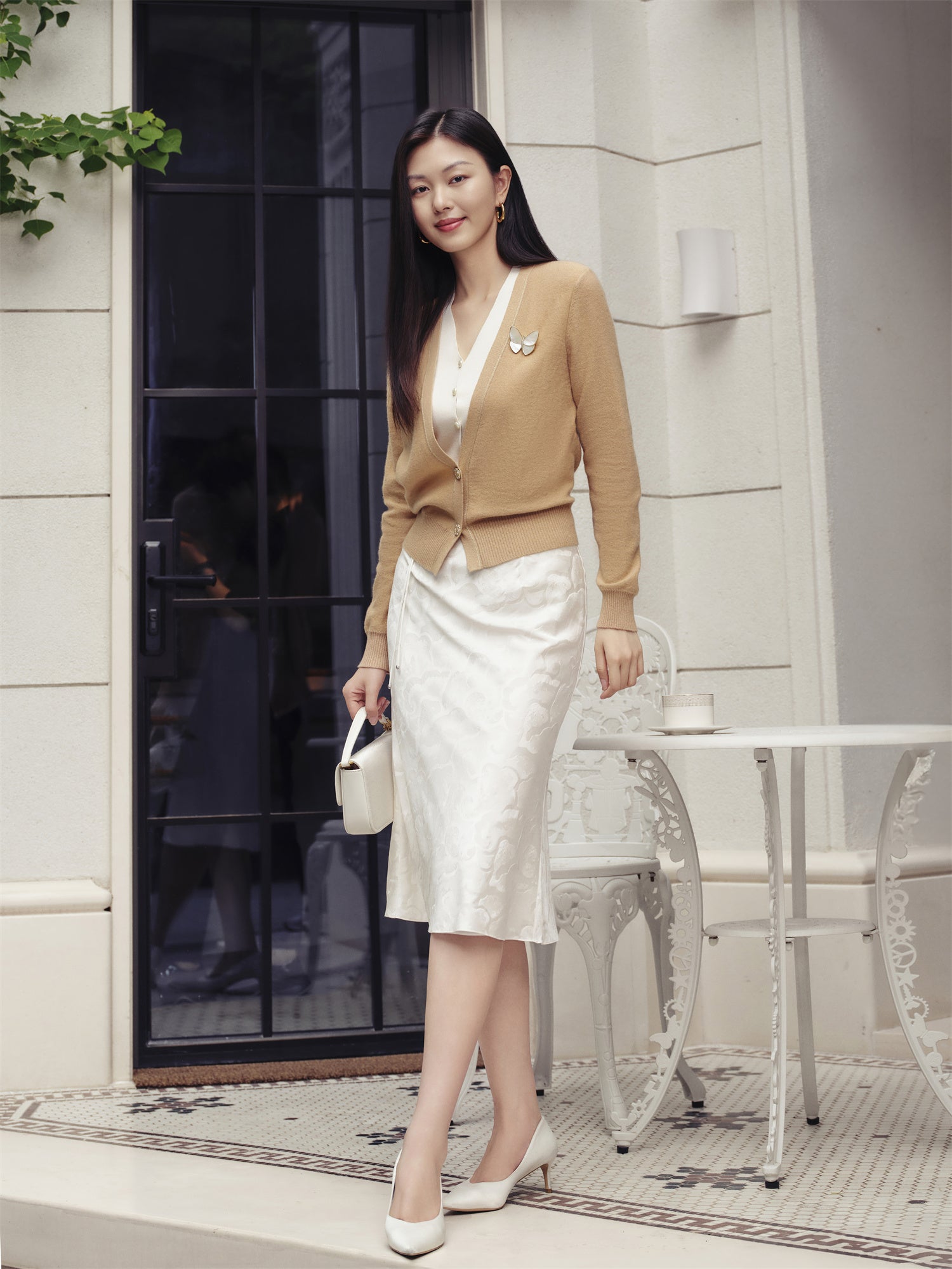YAYING Cashmere Faux Two-Piece Knit