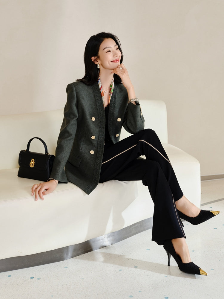 YAYING Triacetate Black Pants EPIAT6403BH