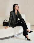 YAYING Triacetate Black Pants EPIAT6403BH