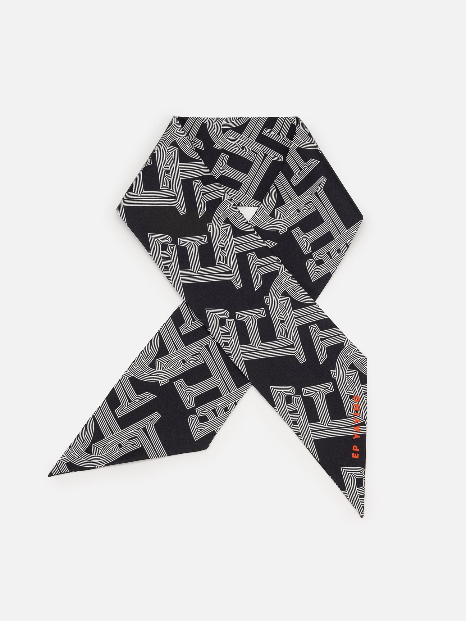 EP YAYING Letters Printed Silk Scarf