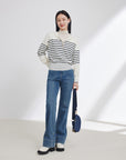 EP YAYING Stripe Patchwork Knit