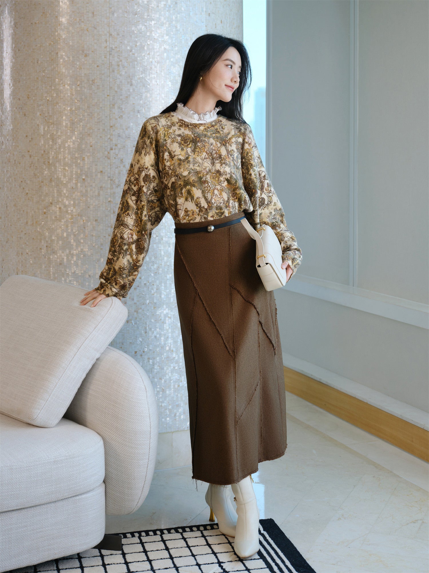EP YAYING Ethnic Print Cashmere Sweater EGKIG9507BM