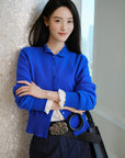 EP YAYING Blue Label 100% Cashmere Jacquard Knit Top