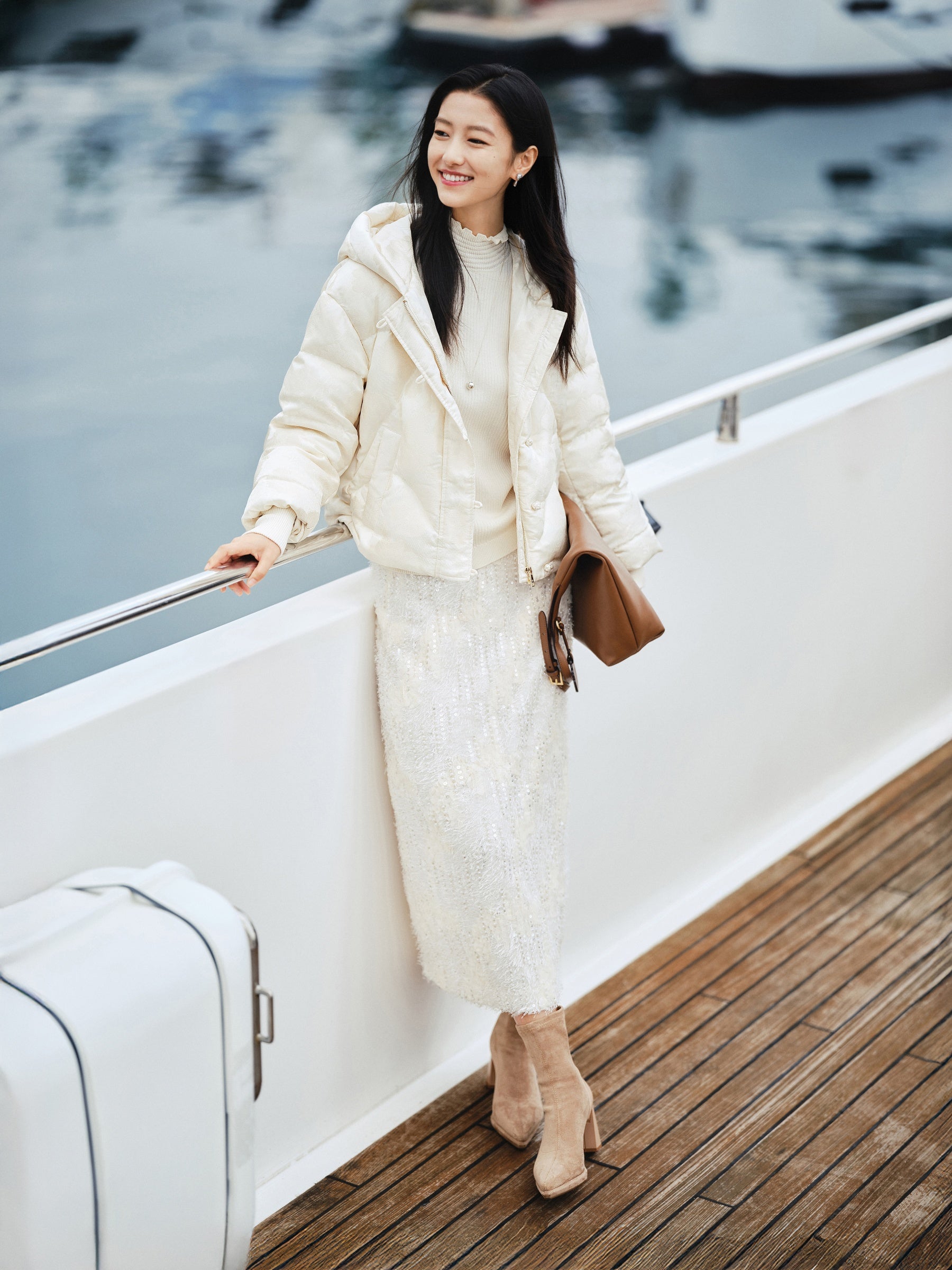 EP YAYING ファッション＆文化 EP YAYING Silk Goose Down Coat