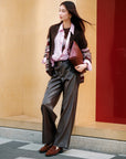 EP YAYING Yak Wool Jacquard Knit Cardigan