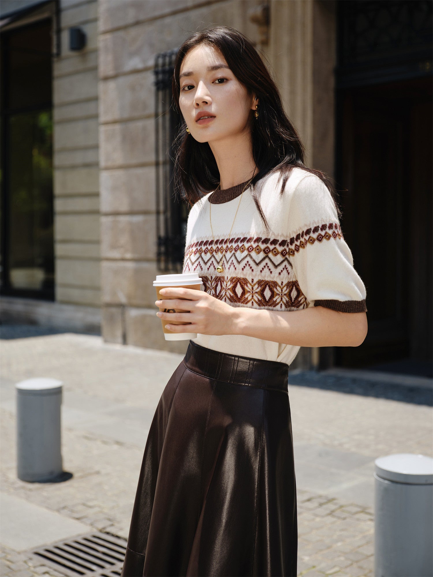 EP YAYING Yak Wool Blend T-Shirt EGKIR9527AW