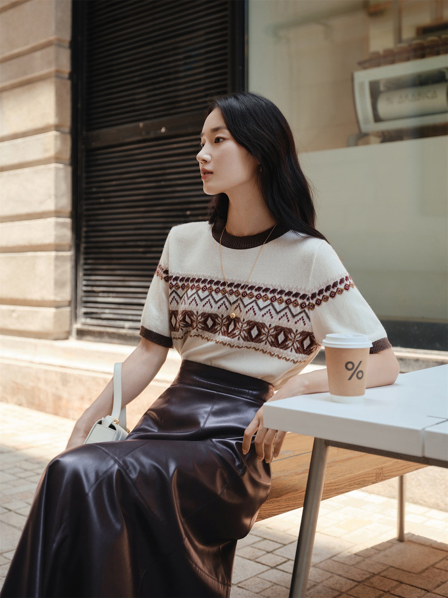 EP YAYING Yak Wool Blend T-Shirt EGKIR9527AW