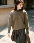 EP YAYING Yak Wool Relaxed-Fit Knit Top Sweater