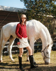 EP YAYING Wool Polo Knit Sweater with Pony Pattern