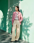 EP YAYING Mulberry Silk Pink Jacket