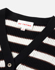 EP YAYING Navy Stripes Wool Knit Top