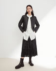 EP YAYING A-line Pleated Midi Skirt