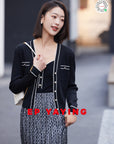 EP YAYING V-neck Knitted Cardigan