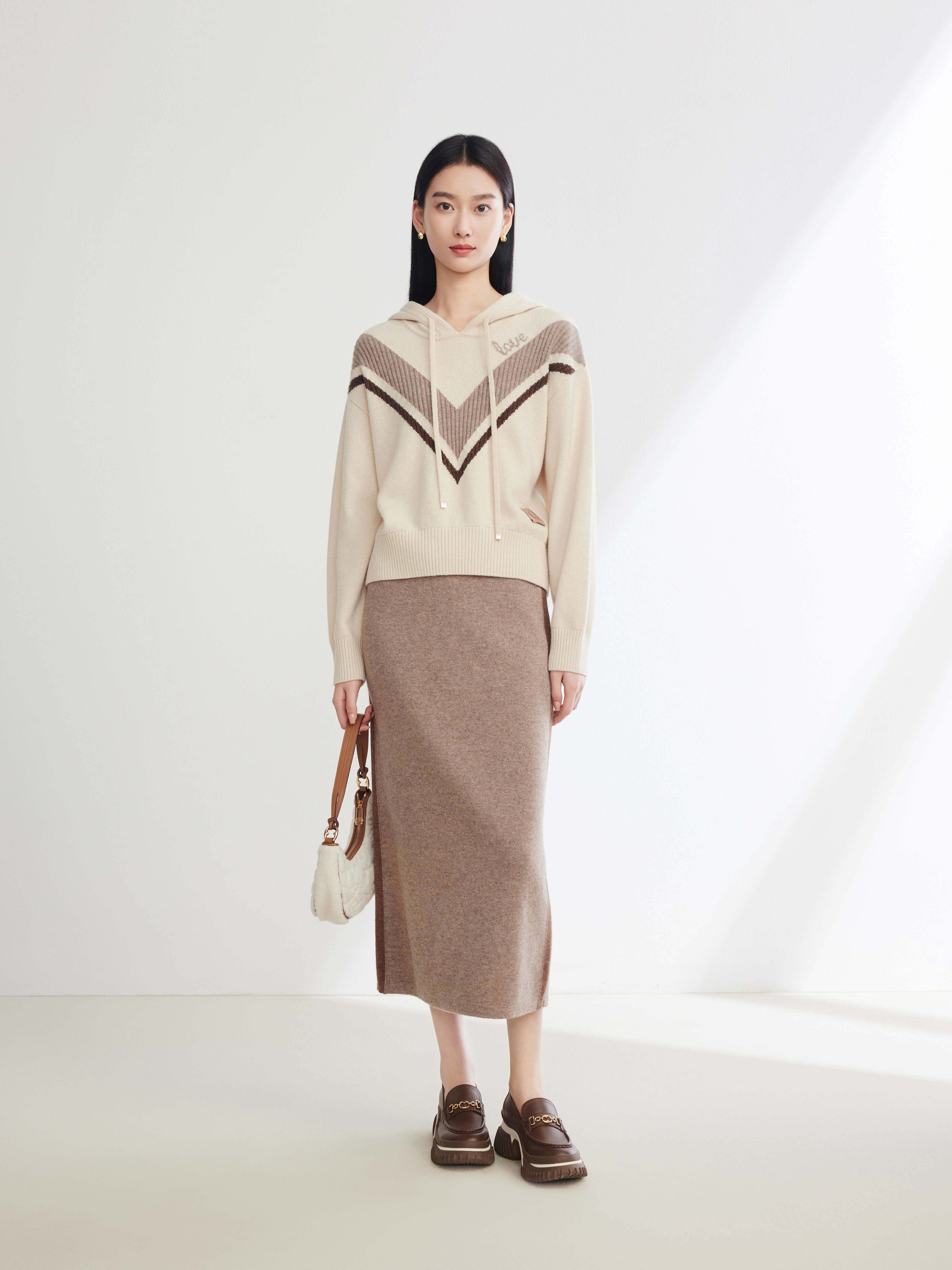 EP YAYING Yak Wool Knit Sweatshirt