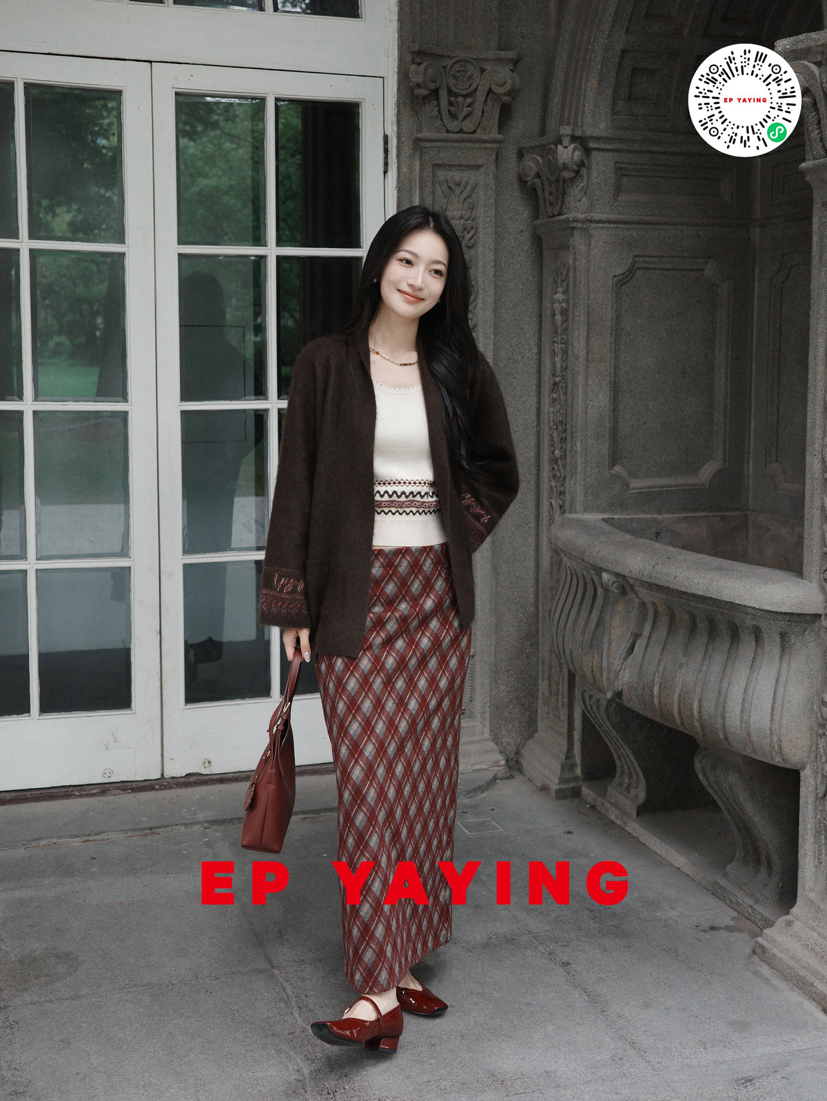 EP YAYING Yak Wool Ethnic Jacquard Jacket