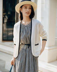 EP YAYING Long Cotton-Linen Knitted Coat