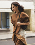 EP YAYING Long-Sleeve Gambiered Silk Shirt EGLES2236AK