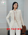 EP YAYING Merino Wool V-neck Blazer