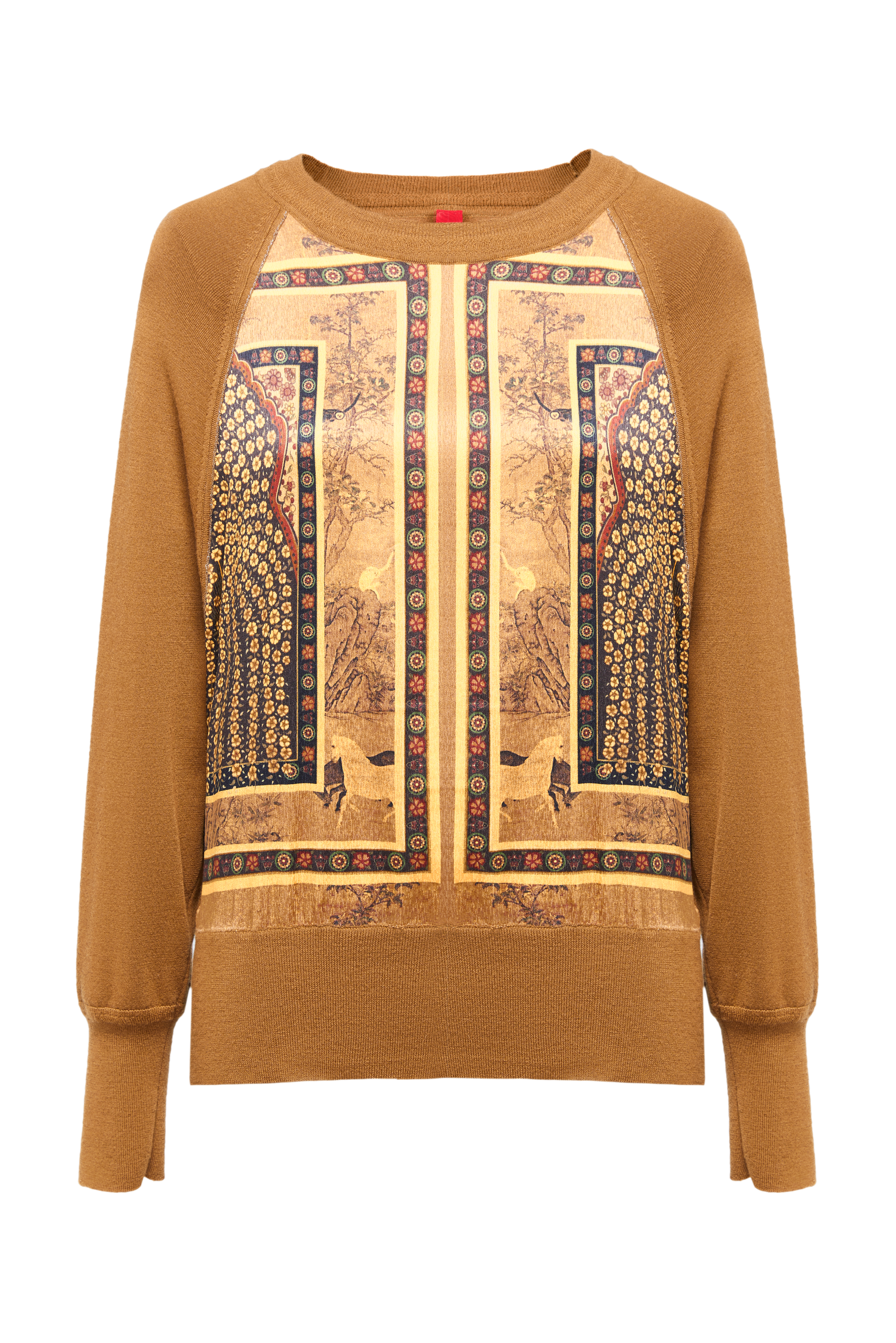 YAYING Spliced Printed Knit Top