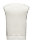 YAYING Ivory Fur Embellished Zip Vest
