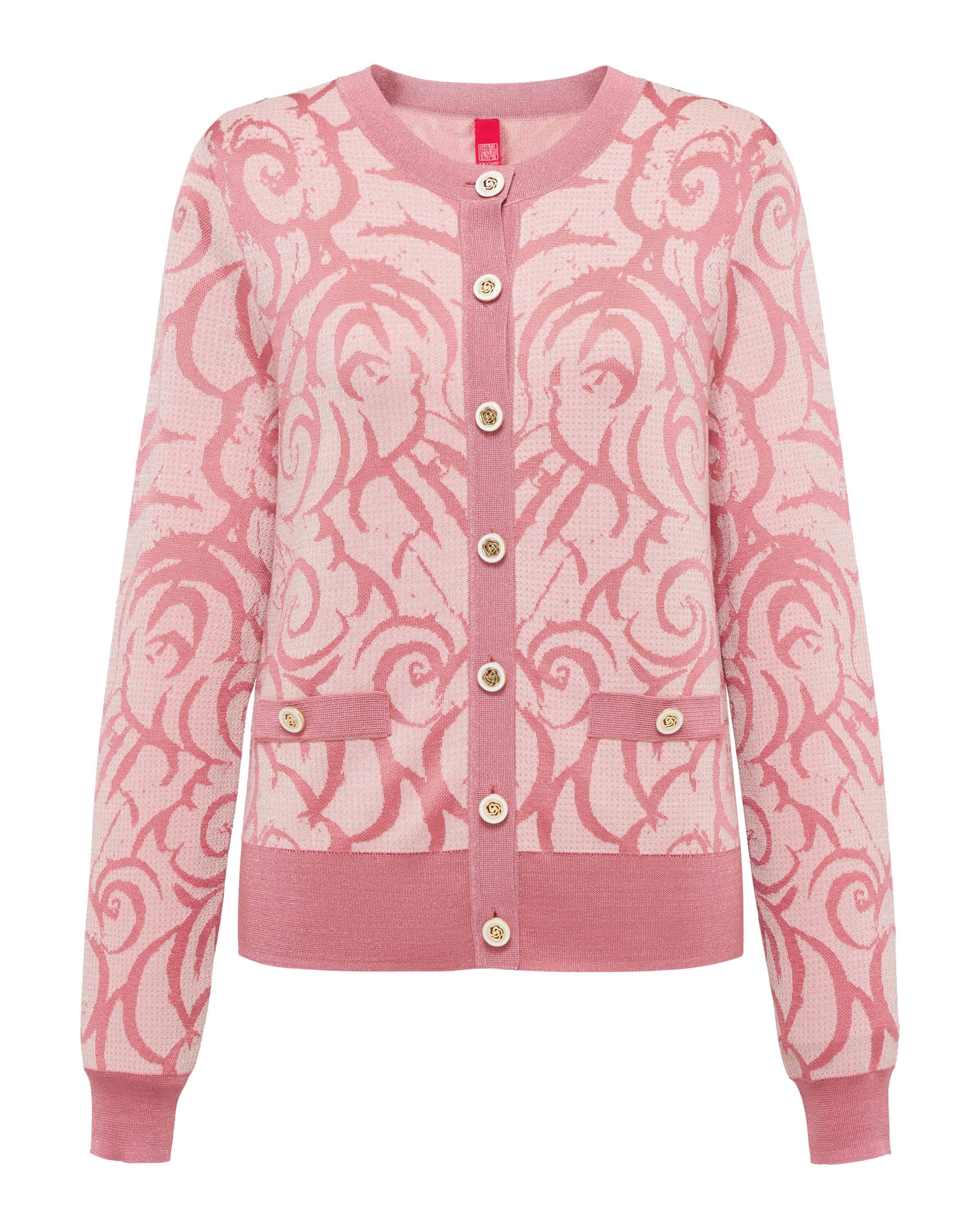 YAYING Pink Sheer Knit Cardigan