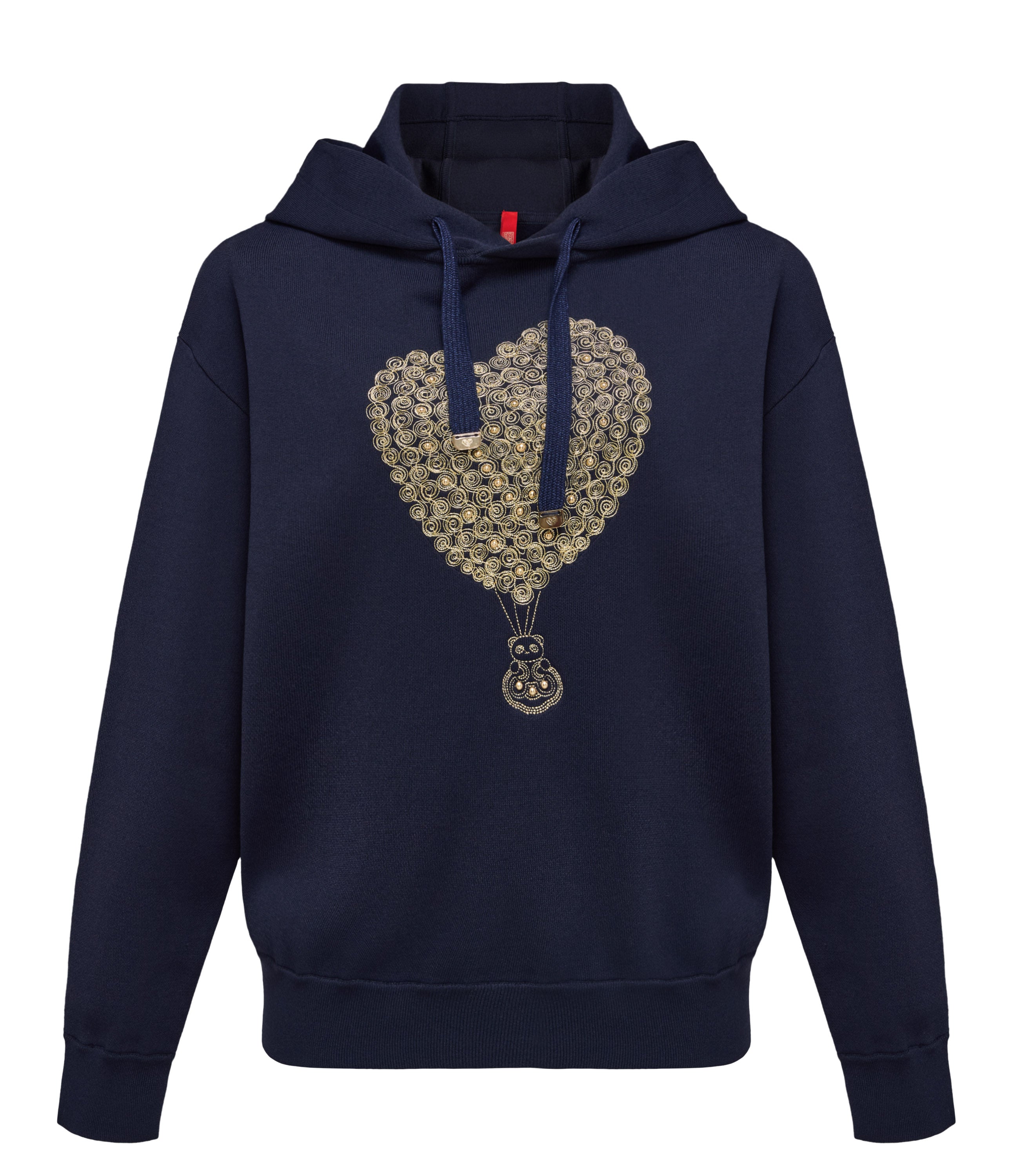 YAYING Navy Hoodie with Embroidery