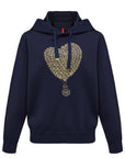 YAYING Navy Hoodie with Embroidery