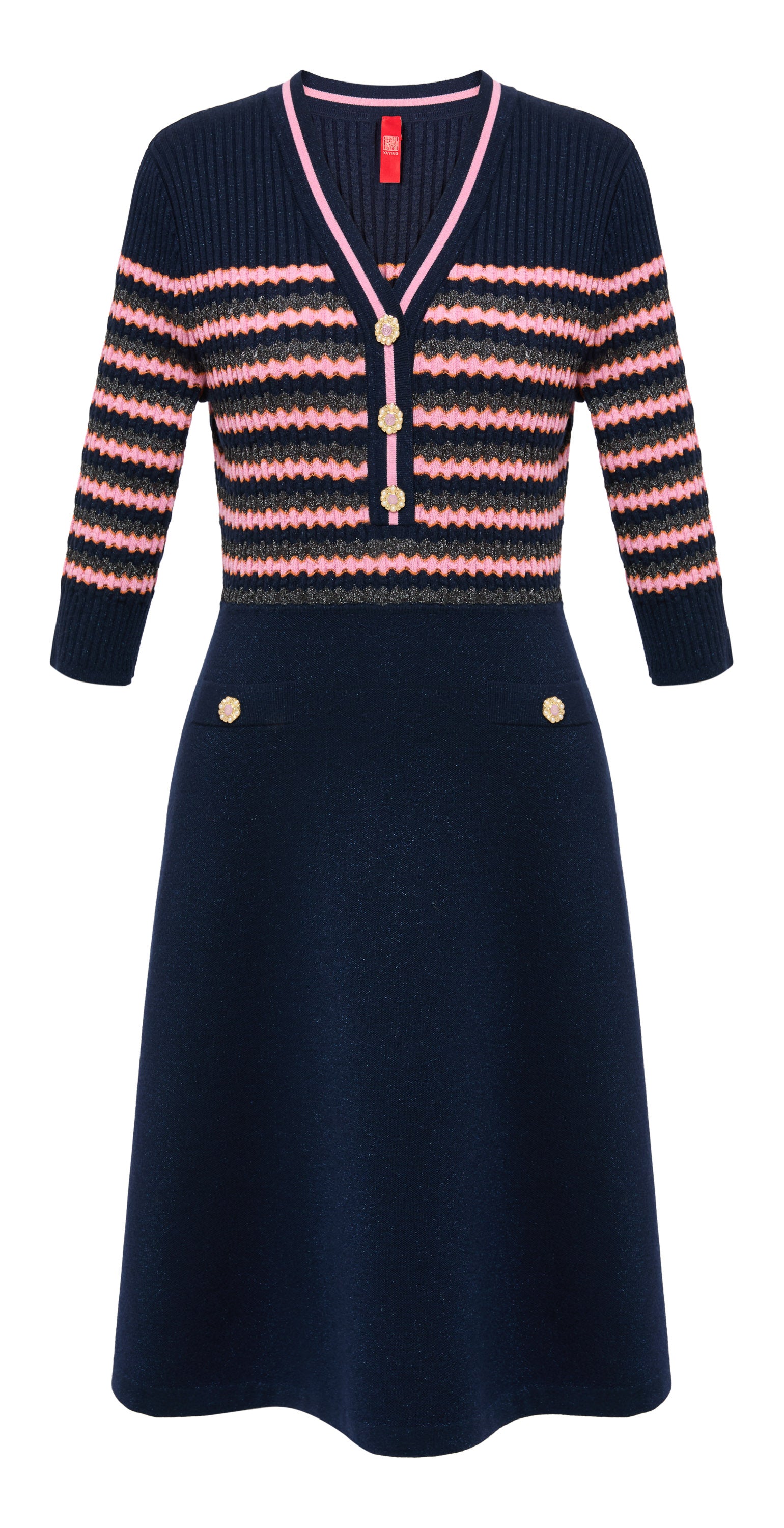 YAYING Striped Knit Dress