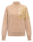 YAYING Beige Floral Knit Sweater