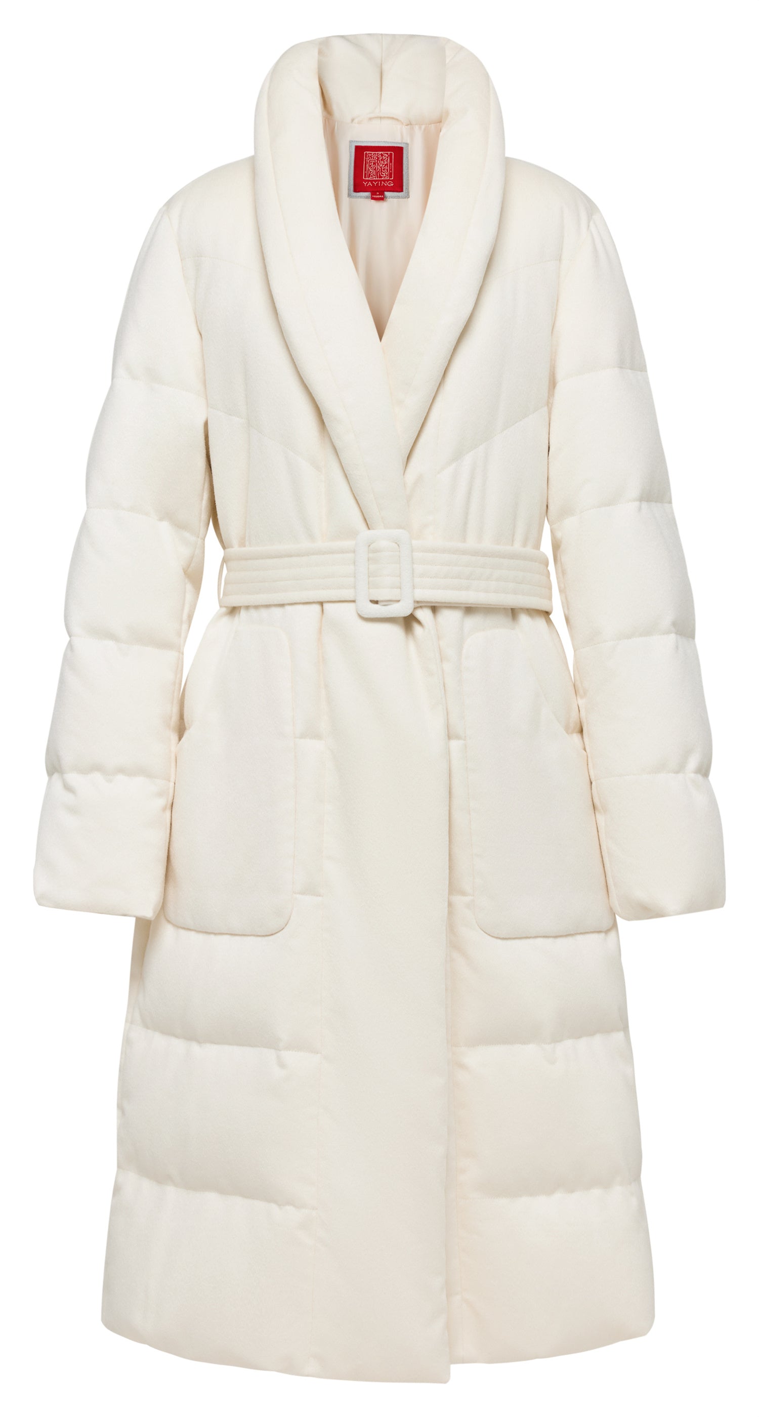 YAYING Cashmere Waist-Cinched Down Coat EPKIGY202AM