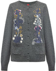 YAYING Embroidered Wool-Cashmere Round-Neck Knit Cardigan