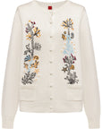 YAYING Embroidered Wool-Cashmere Round-Neck Knit Cardigan