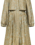 YAYING Silk Jacquard Hooded Windbreaker A-Line Dress