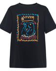 YAYING Silk-Cotton Printed Crew-Neck Short Sleeve T-Shirt