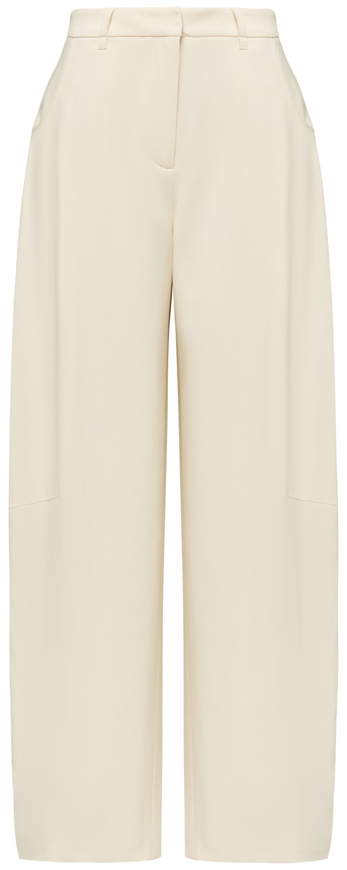 YAYING Silk Wool Curved Wide-Leg Trousers