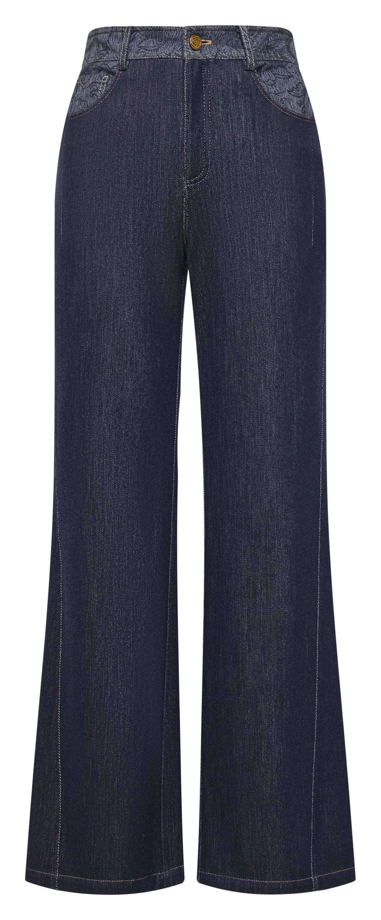 YAYING Long High-Waist Flared Denim Pants