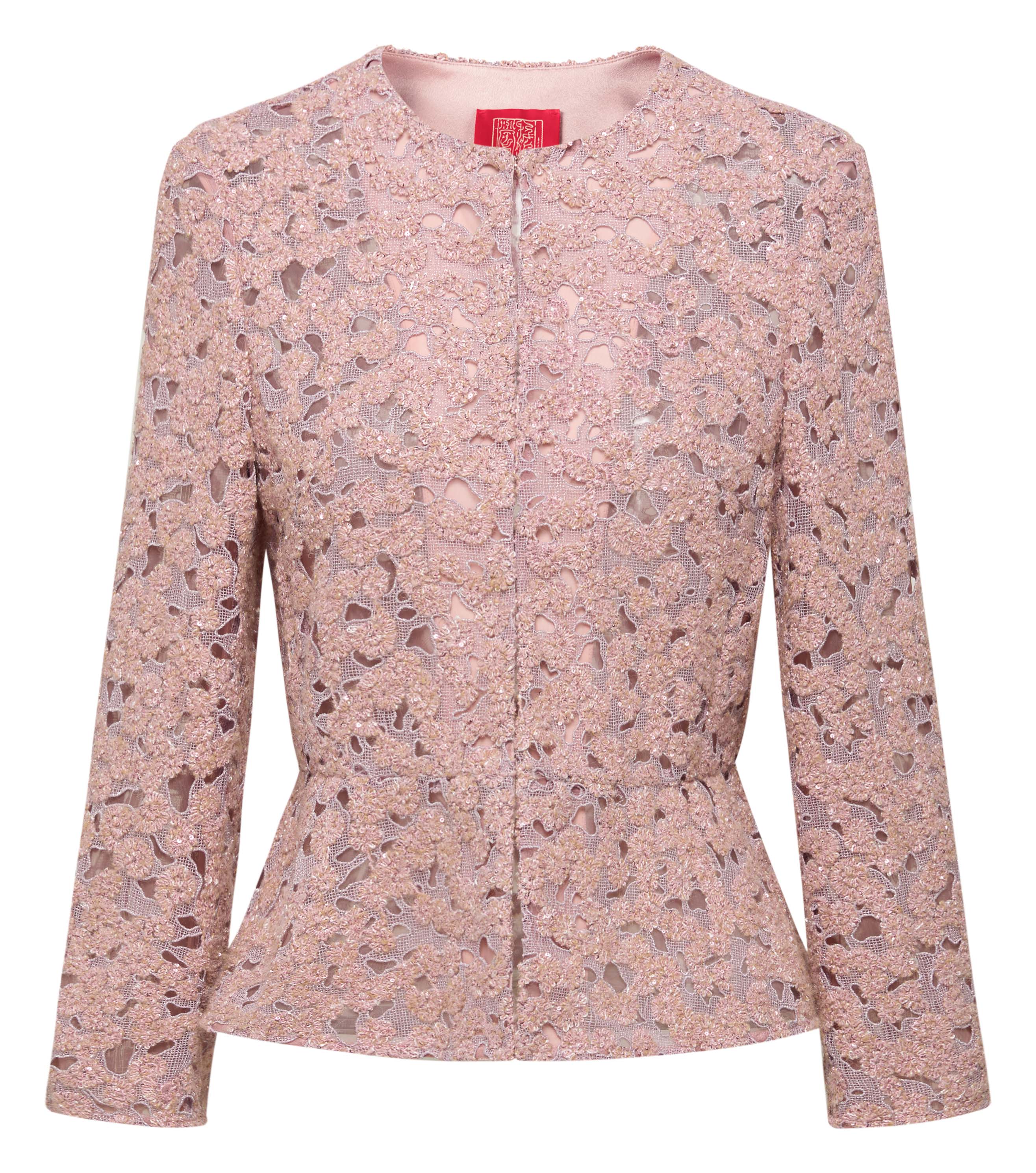 YAYING Peony Jacquard Textured Plush Jacket
