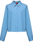 YAYING Silk cotton long-sleeved elegant collared shirt