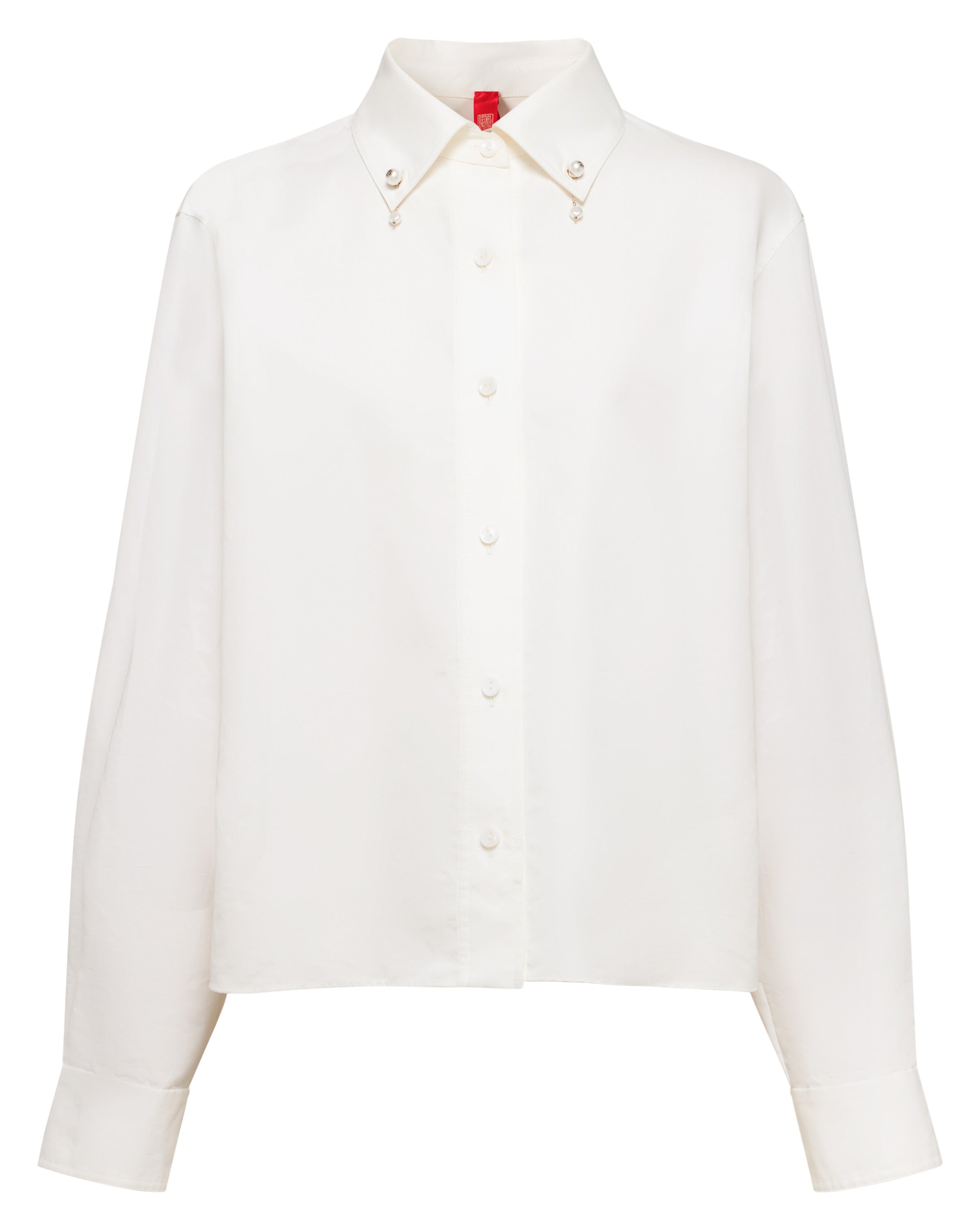 YAYING Short-cut silk cotton long-sleeved elegant collared shirt