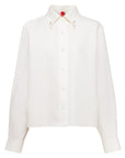 YAYING Short-cut silk cotton long-sleeved elegant collared shirt