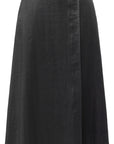 YAYING TIE-WAIST A-LINE MIDI SKIRT