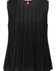YAYING Round Neck Sleeveless Knit Top with Wave Layer Texture