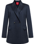 YAYING Navy Peak-Lapel Cashmere Jacket