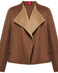 YAYING Silk-Wool-Cashmere Mandarin-Collar Reversible Coat