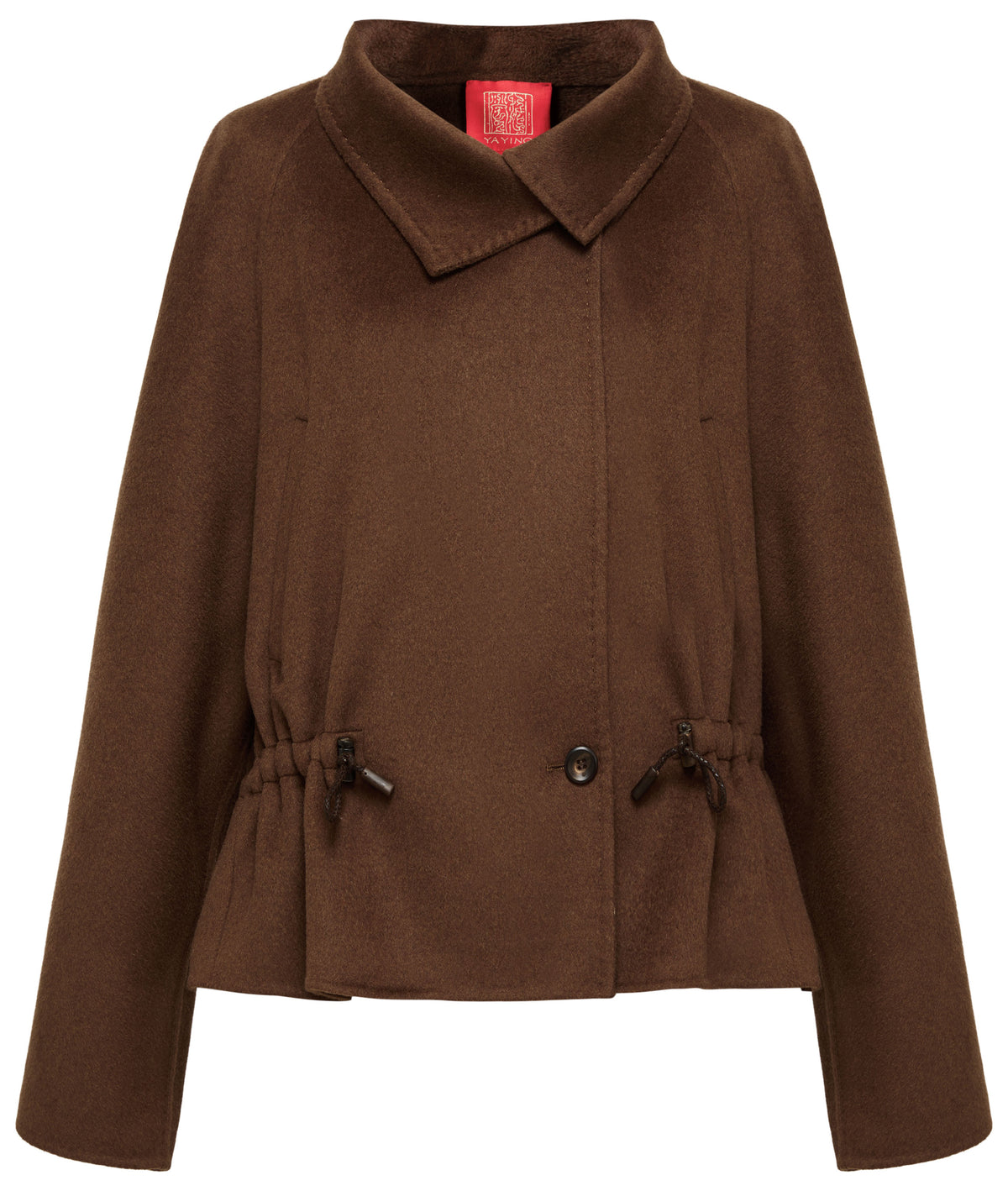 YAYING Silk-Wool-Cashmere Mandarin-Collar Short Tweed Jacket