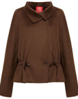 YAYING Silk-Wool-Cashmere Mandarin-Collar Short Tweed Jacket